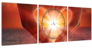 Kép - Nap a szívben (órával) (90x30 cm)