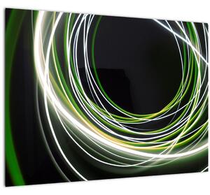 Kép zöld vonalak (üvegen) (70x50 cm)