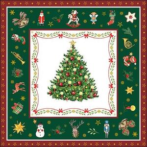 Christmas Evergreen green papírszalvéta 33x33cm, 20db-os