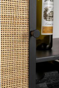Fekete rattan bortartó szekrény 16 palackhoz, 80x175 cm Guuji - White Label