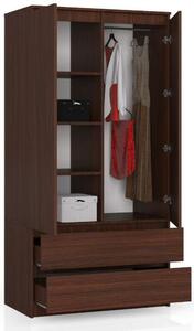 Gardróbszekrény fiókkal - Akord Furniture S90 - wenge