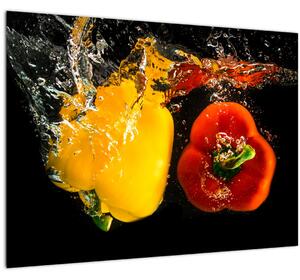 Kép - paprika a vízben (üvegen) (70x50 cm)