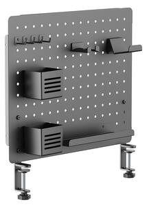Perforált tábla, pegboard, rendszerező íróasztalhoz, fekete 57,5x52cm Levano LV0155