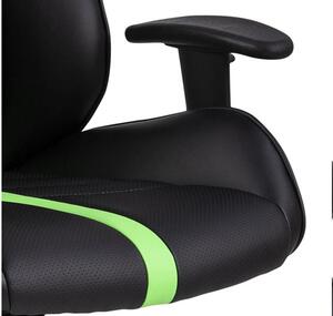 Cobblestone játékos szék fekete zöld részletekkel
