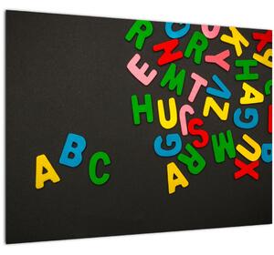 Kép - színes betűk (üvegen) (70x50 cm)