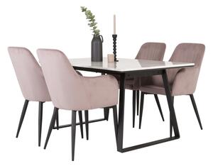Estelle étkezőasztal 140x90 cm (fekete/fehér márvány)