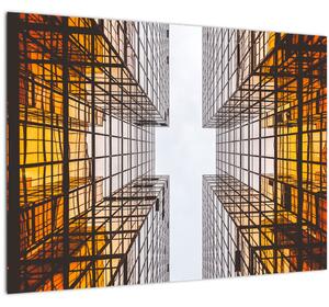 Felhőkarcoló képe (üvegen) (70x50 cm)