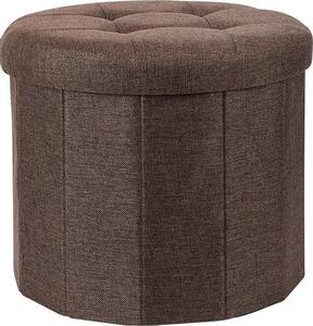 Home Styling Collection Pufa z pikownym siedziskiem OTTOMAN, Ø 45 x 39 cm, kolor szary