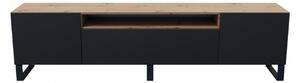 TV asztal RTV Leo Dub kézműves-fekete 180 cm
