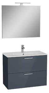 Bathroom set with washbasin mirror and lighting Vitra Mia 79x61x39,5 cm anthracite MIASET80A2