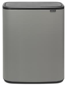 BRABANTIA Bo Touch Bin nyomófedeles hulladékgyűjtő XXL padlón álló műanyag tartály 60L - M méret acél betonszürke ásványi textúra - 223129