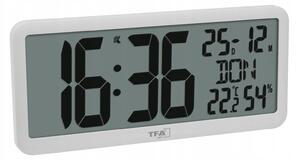 TFA Dostmann 60.4525.02 Rádiójel vezérlésű Falióra 356 mm x 27 mm x 161 mm Fehér Nagy kijelző
