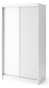 BIANCCO II tolóajtós ruhásszekrény, 120x220x60, fehér/fehér matt