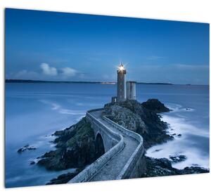 A világítótorony és a tenger képe (üvegen) (70x50 cm)