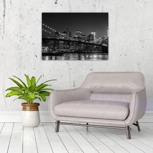 A New York-i Brooklyn-híd képe (üvegen) (70x50 cm)