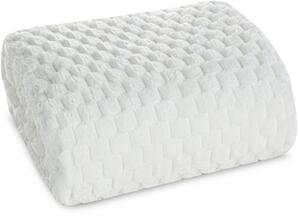 Vastag takaró fehér színben, modern mintával Szélesség: 150 cm | Hossz: 200 cm