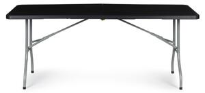 Kerti vendéglátó asztal összecsukható 180 cm - fekete