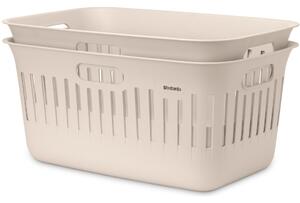 BRABANTIA Collect-It szennyeskosár szett 2x40L fogantyúkkal szellőző nyílásokkal újrahasznosított műanyag világos bézs - 247781 BR247781