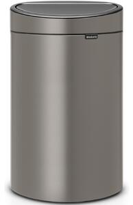 BRABANTIA Touch Bin New Soft-Touch nyomófedeles hulladékgyűjtő belső tartállyal ovális 40L - L méret acél platinaszürke - 114908