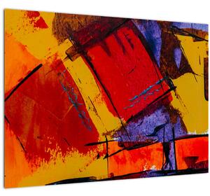 Absztrakciós kép (üvegen) (70x50 cm)