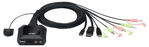 ATEN CS52DP KVM kapcsoló Fekete