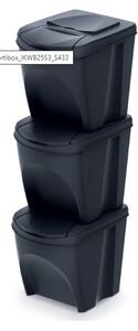 Prosperplast SORTIBOX 3 x 25 l szürke hulladékgyűjtő