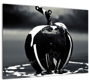 Egy fekete alma képe (üvegen) (70x50 cm)