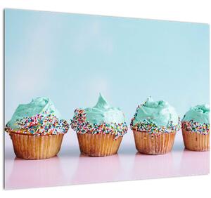 Cupcakes képe (üvegen) (70x50 cm)
