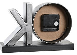 DKD Home Decor Asztali óra Ezüst színű Fekete Fém (23 x 8 x 15 cm) (2 db)