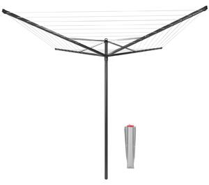 Brabantia Rotary Topspinner kerti ruhaszárító 50m, UV-álló, forgatható, D=45mm, rögzítése földbe szúrható fém konzollal, antracit - 290343