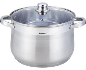 Klausberg Fazék 16L, Ø30 cm- Rozsdamentes Acél, Edzett Üveg Fedő KB-7166