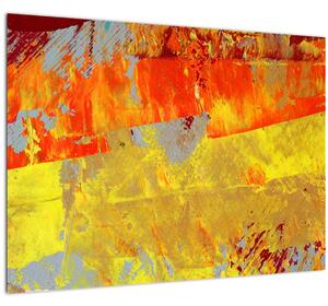 Absztrakció kép - festmény (üvegen) (70x50 cm)