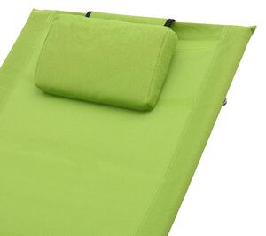 VidaXL zöld textilén napozóágy párnával