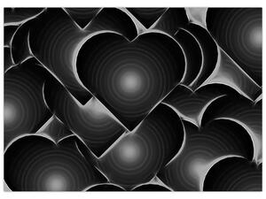Fekete-fehér szív képe (70x50 cm)