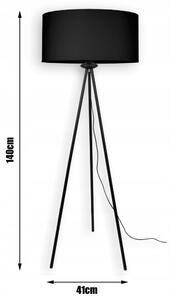 Állólámpa fekete Ø45cm búrával Glimex Abazur 1xE27 (GA0004)