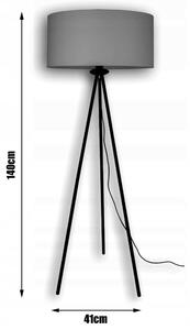 Állólámpa szürke Ø45cm búrával Glimex Abazur 1xE27 (GA0002)