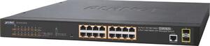 PLANET GS-4210-16P2S hálózati kapcsoló Vezérelt L2/L4 Gigabit Ethernet (10/100/1000) Ethernet-áramellátás (PoE) támogatása 1U Kék