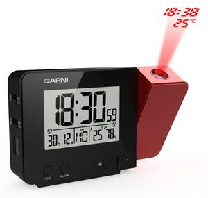 GARNI TECHNOLOGY GARNI 140R Digitális ébresztőóra idő és belső hőmérséklet kivetítéssel