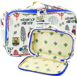 Tolltartó Iskolai Kozmetikai Szervező Táska Zseb Baglyok Fehér 22.5cm 21820