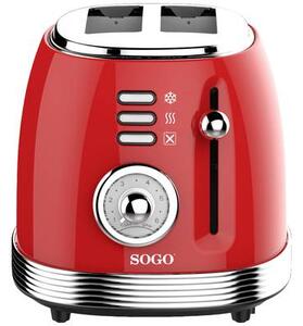 SOGO Human Technology Kenyérpirító Visszajelző lámpa, Pirító funkció Piros (fémes) (TOS-SS-5460)