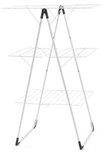 Brabantia Tower Drying Rack 3 szintes ruhaszárító állvány kompakt kialakítással a szűkös helyekre, 23m szárítási hossz, 20kg teherbírás, összecsukható, acél, fehér - 477843