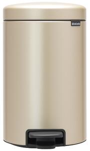 BRABANTIA NewIcon pedálos hulladékgyűjtő szagmentesen záródó Soft-Close fedél műanyag tartály 12L - X méret acél aranyfényű - 304446