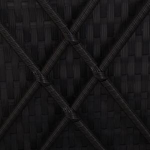 VidaXL fekete polyrattan napozóágy párnával