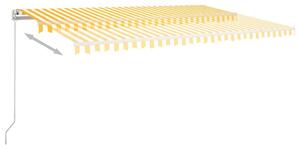 VidaXL sárga és fehér kézzel kihúzható napellenző 500 x 300 cm