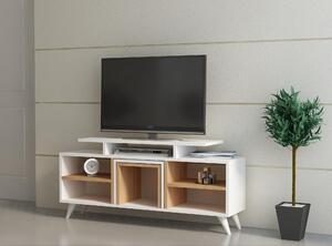 TV asztal/szekrény Kutanetta (fehér + teak)