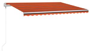 VidaXL narancssárga-barna szélérzékelős és LED-es napellenző 400x300cm