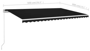 VidaXL antracitszürke kézzel kihúzható napellenző 500 x 300 cm
