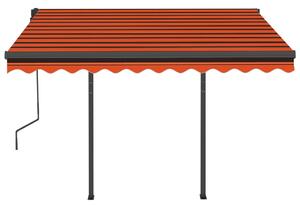 VidaXL narancssárga-barna szélérzékelős és LED-es napellenző 3 x 2,5 m