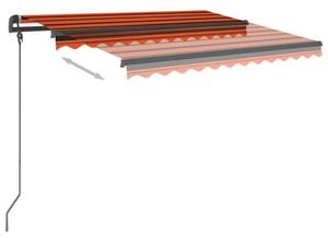 VidaXL narancssárga-barna szélérzékelős és LED-es napellenző 3 x 2,5 m