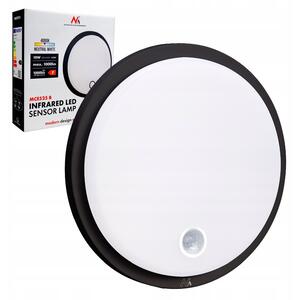 Lampa LED z czujnikiem ruchu Maclean , czujnik PIR, kolor czarny, 10W, IP65, 1000lm, barwa neutralna, MCE525 B